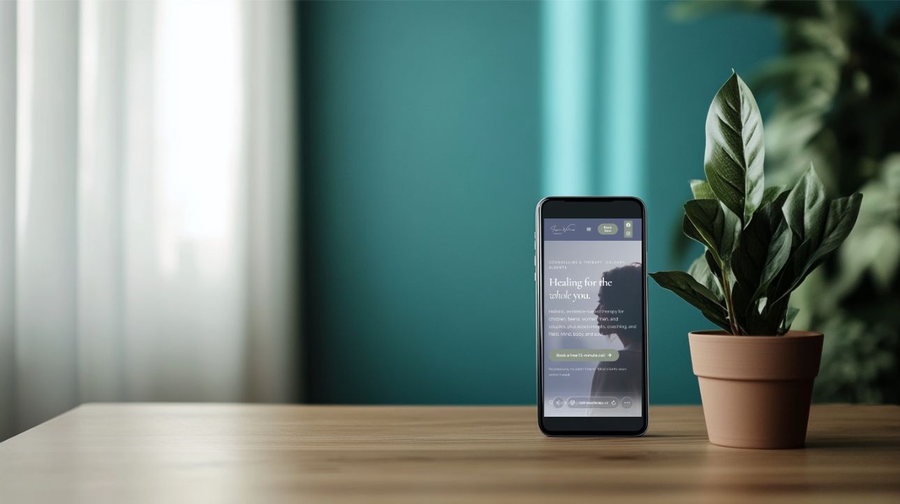The Inspire Wellness Therapy website on mobile