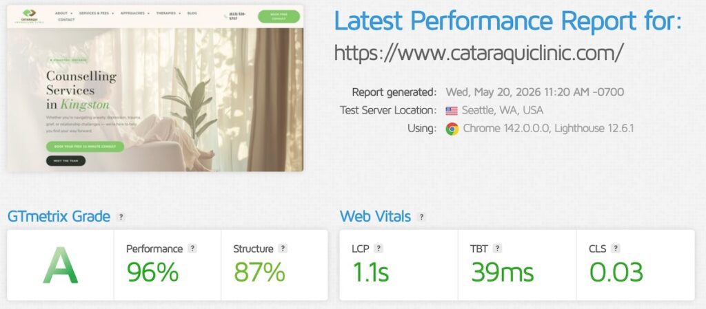 Latest-Performance-Report-for-https-www-cataraquiclinic-com-GTmetrix